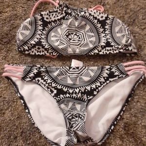 Black, pink, and white Bikini SET